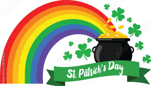 St Patricks Day Rainbow Illustration