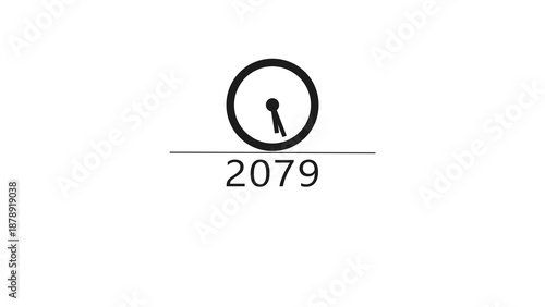 Fotografía New year clock icon illustration