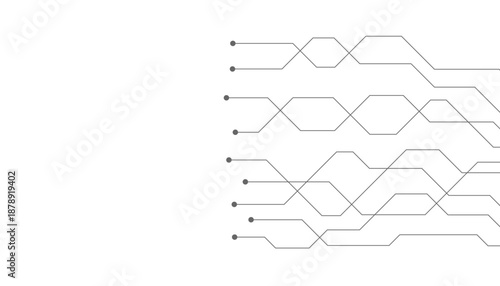 Abstract futuristic circuit board Illustration, Circuit board with various technology elements. Circuit board pattern for technology background. Vector illustration