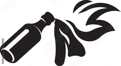 Molotov cocktail icon, solid vector, protest violence warning symbol
