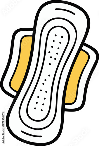 Two sanitary pads with yellow accents hygiene feminine