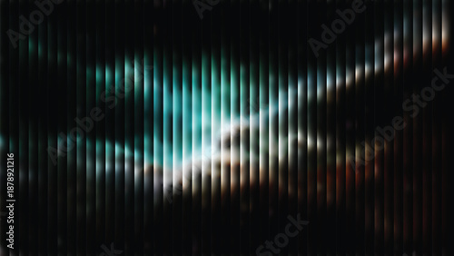 Abstract vertical lines background featuring dark emerald green illumination creating a dynamic and modern textured backdrop design