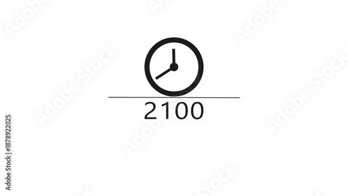 Tableau sur toile New year clock icon illustration