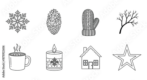 Winter cozy elements Vector
