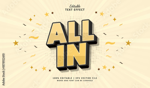 All in Editable Text Effect Style 3d Vintage