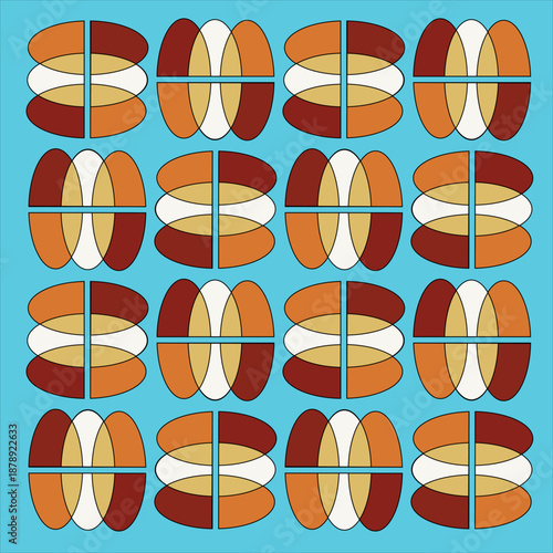 This vector design set features a seamless pattern of basketball circles and world globe icons, creating a colorful art illustration for web buttons and business website elements