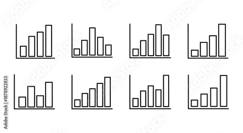 Collection of statistical bar graphs Vector