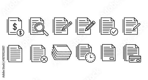 Document management icons Vector