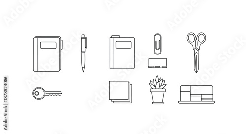 Office supplies arrangement Vector