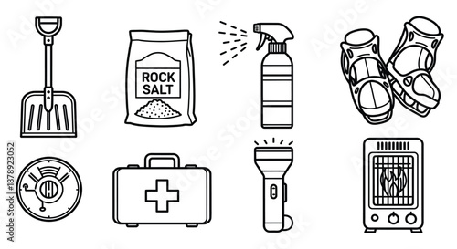 Winter preparation essentials Vector