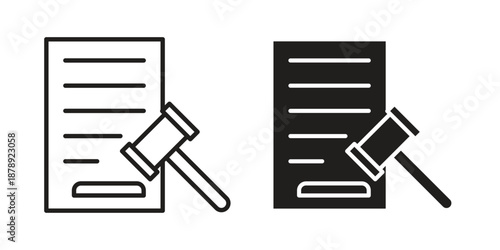 Corporative law icons suitable for infographics, websites and print media and interfaces. Line vector icon.