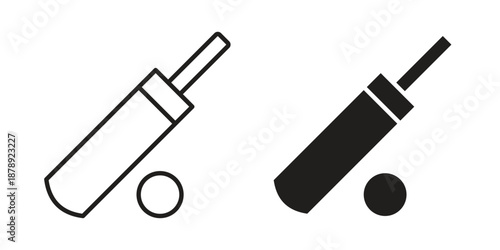 Cricket icons suitable for infographics, websites and print media and interfaces. Line vector icon.