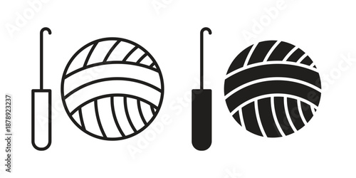 Crochet icons suitable for infographics, websites and print media and interfaces. Line vector icon.