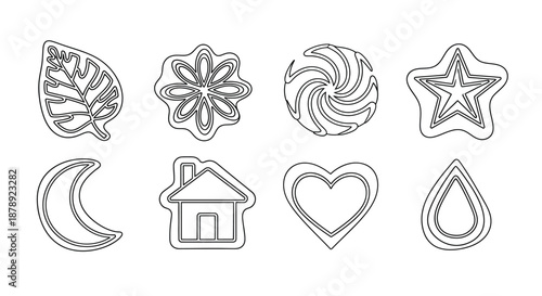 Collection of symbolic shapes and designs Vector