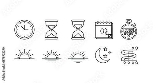 Various time management icons Vector