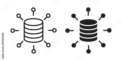 Data aggregation icons suitable for infographics, websites and print media and interfaces. Line vector icon.
