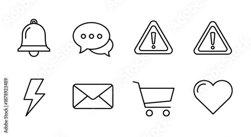 Common notification and interaction icons Vector