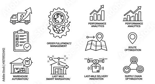 Logistics and supply chain optimization Vector