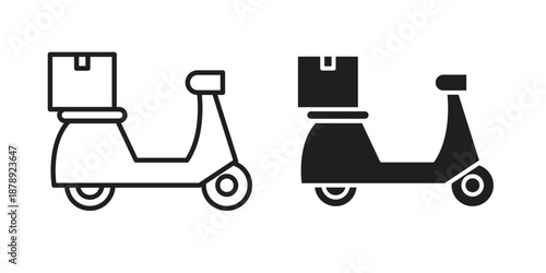 Delivery scooter icons suitable for infographics, websites and print media and interfaces. Line vector icon.