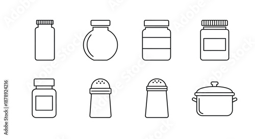 Collection of kitchen storage containers Vector