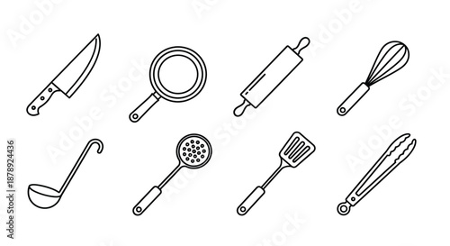 Essential kitchen utensils Vector