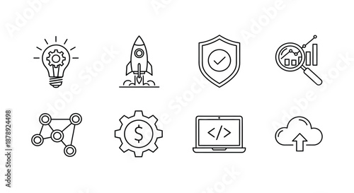 Innovation and technology icons Vector