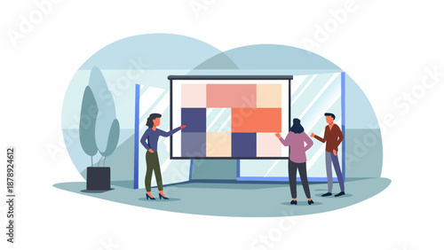 Highly abstract flat vector composition for business concept