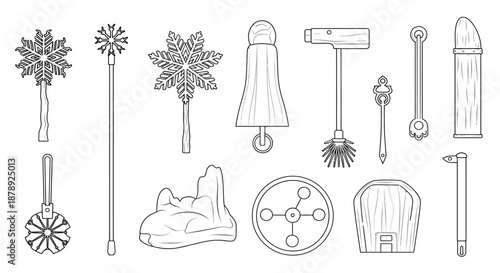 Collection of unique holiday ornaments Vector