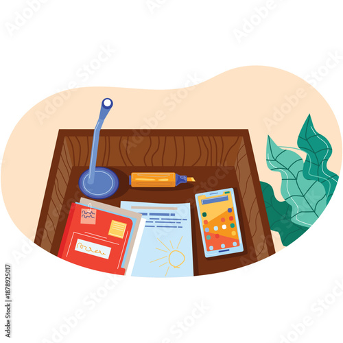 Podium, rostrum or tribune stand vector top view