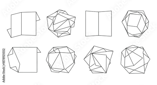 Geometric folding and structural designs Vector
