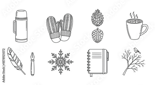 Winter essentials and inspiration Vector