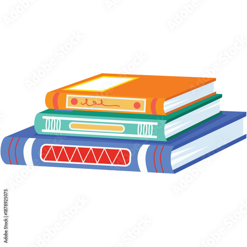 Book stack pile vector icon isolated on white