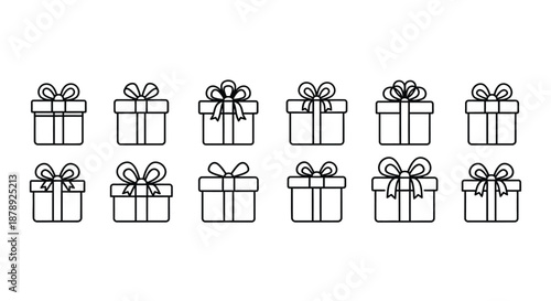 Collection of decorated gift boxes Vector