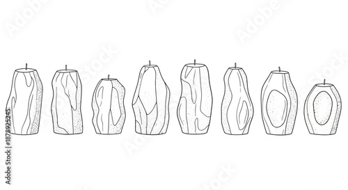 Collection of abstract geometric vases Vector