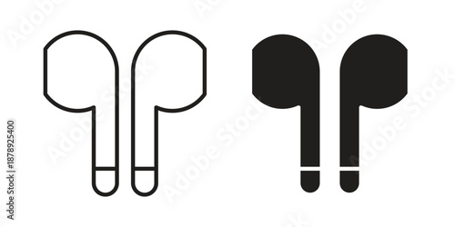 Earbuds icons suitable for infographics, websites and print media and interfaces. Line vector icon.