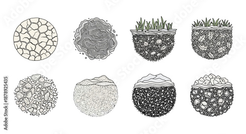 Geological layers and structures Vector