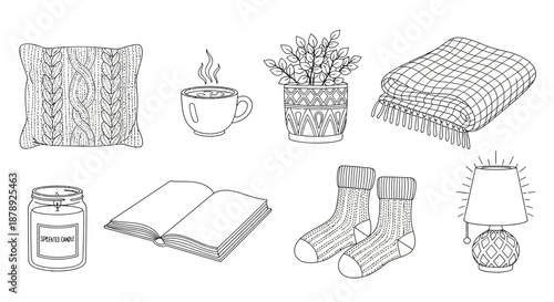 Cozy indoor essentials for relaxation Vector