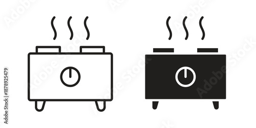 Electric hot plate icons suitable for infographics, websites and print media and interfaces. Line vector icon.