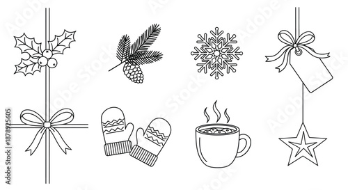 Winter holiday decorations and warmth Vector