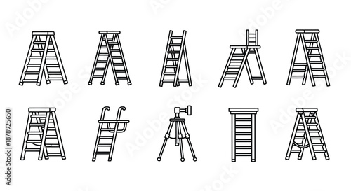 Collection of various ladders Vector