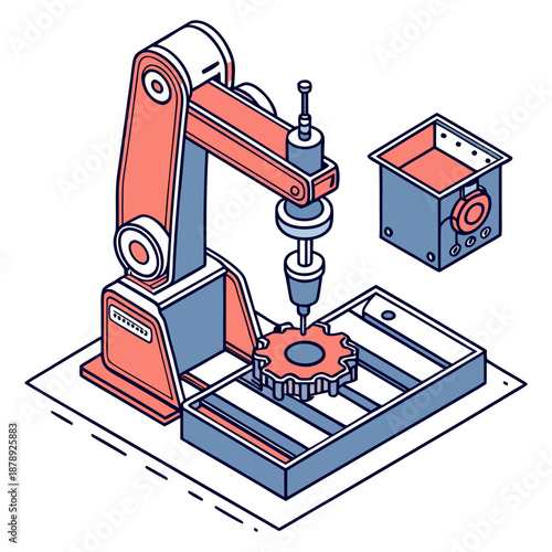 Industrial robot machining gear