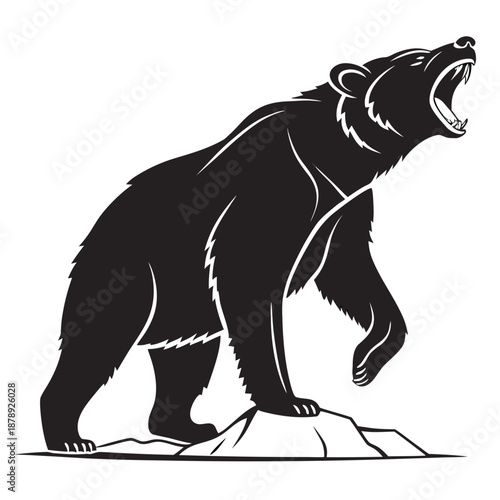 Roaring bear silhouette