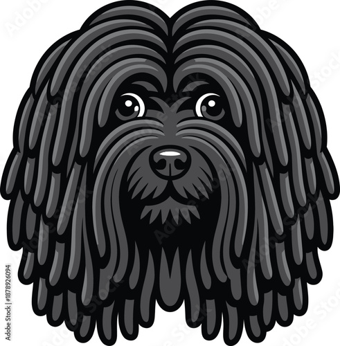 Cute cartoon a illustrator vector Puli dog