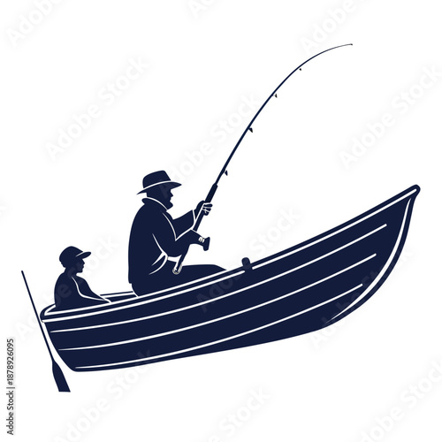 Father and son fishing