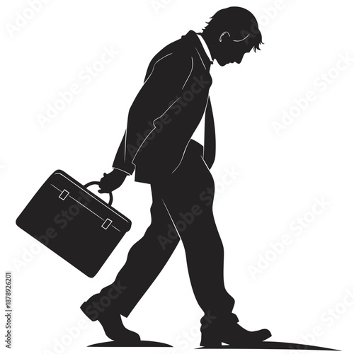 Businessman walking with briefcase