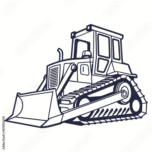 Construction bulldozer illustration