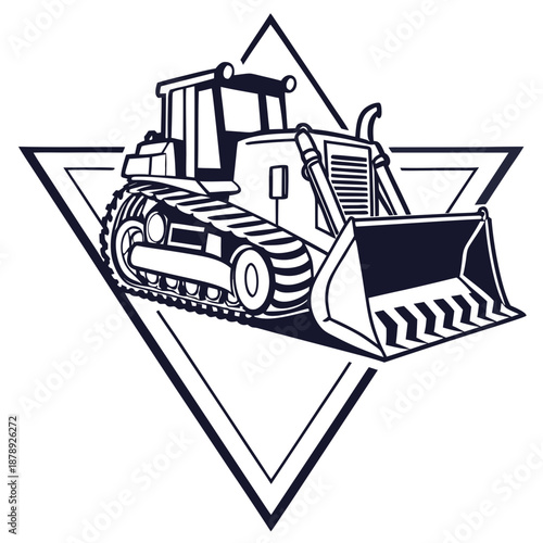 Construction bulldozer illustration
