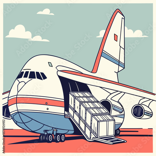 Cargo plane loading freight