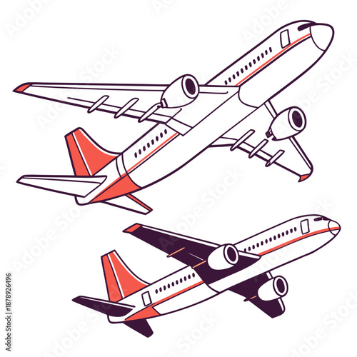 Two airplanes illustration