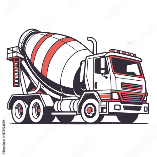 Concrete mixer truck illustration